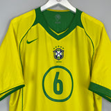 2004/06 BRAZIL R.CARLOS #6 HOME SHIRT (XL) NIKE