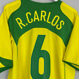 2004/06 BRAZIL R.CARLOS #6 HOME SHIRT (XL) NIKE