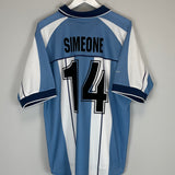 2000/01 ARGENTINA SIMEONE #14 HOME SHIRT (XL) REEBOK