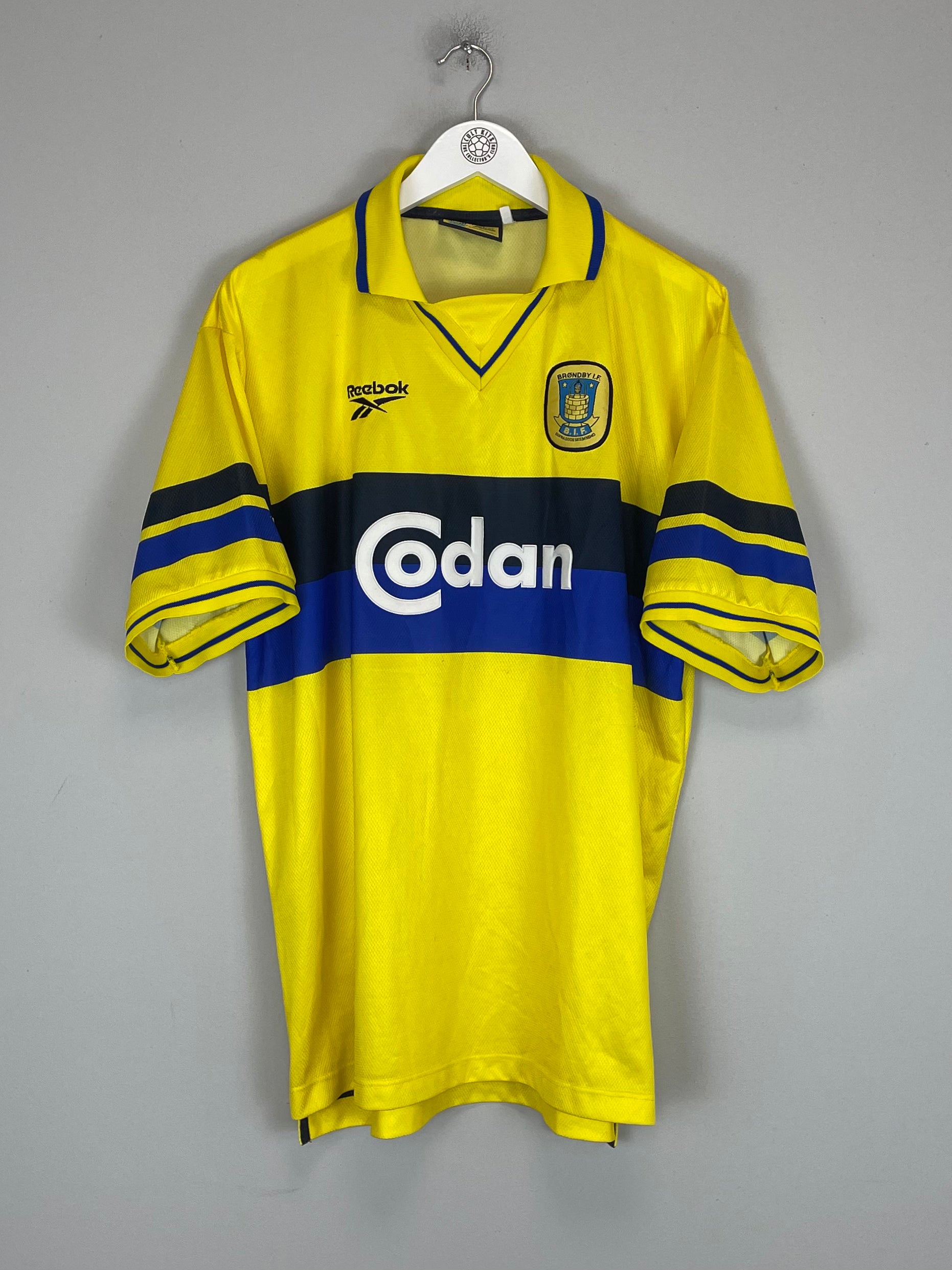 Shop 1998/00 BRONDBY HOME SHIRT (XL) REEBOK, classic football shirts, vintage football shirts & retro soccer jerseys at Cult Kits