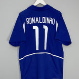 Shop 2002/04 BRAZIL RONALDINHO #11 AWAY SHIRT (L) NIKE, classic football shirts, vintage football shirts & retro soccer jerseys at Cult Kits