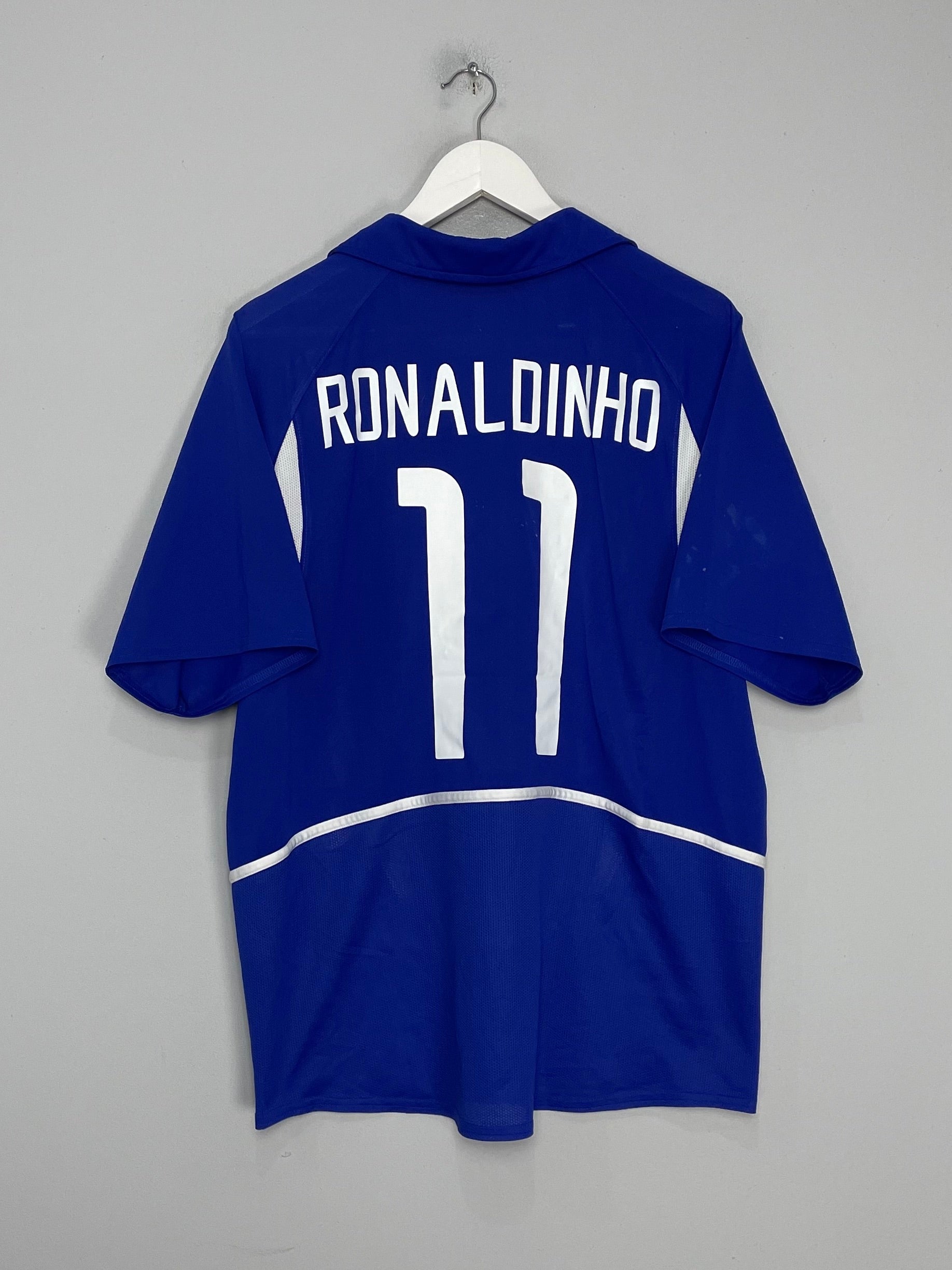 Shop 2002/04 BRAZIL RONALDINHO #11 AWAY SHIRT (L) NIKE, classic football shirts, vintage football shirts & retro soccer jerseys at Cult Kits