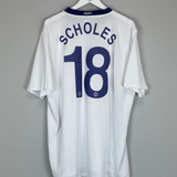 2008/09 MANCHESTER UNITED SCHOLES #18 AWAY SHIRT (XXL) NIKE