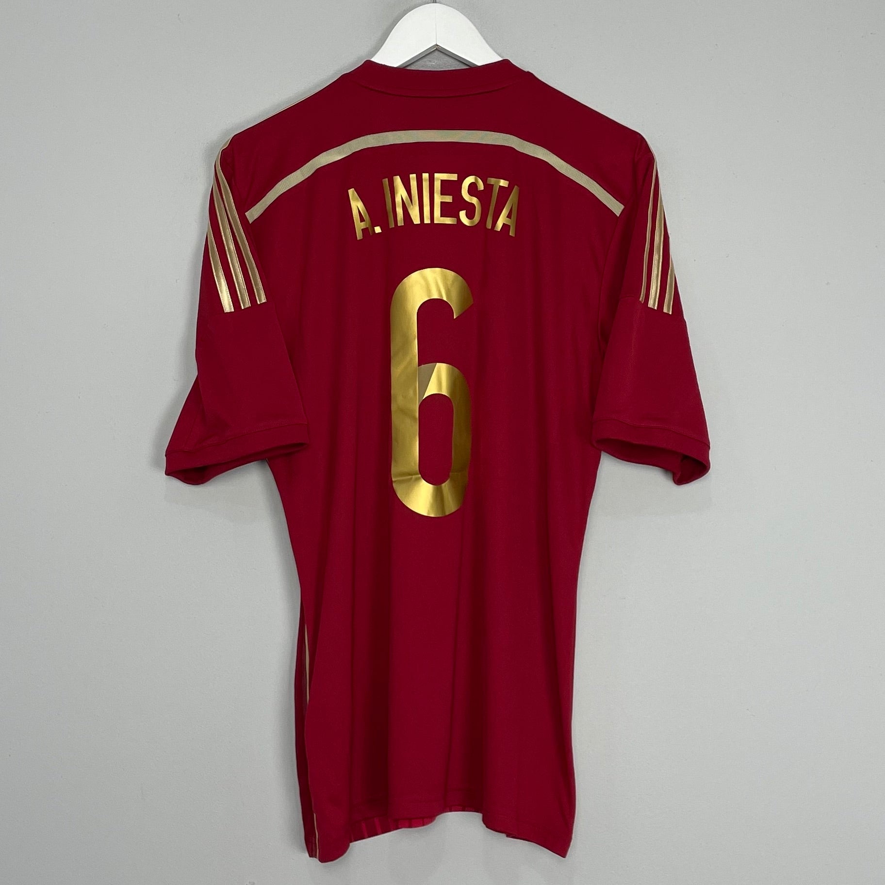 Shop 2014/15 SPAIN A.INIESTA #6 HOME SHIRT (M) ADIDAS, classic football shirts, vintage football shirts & retro soccer jerseys at Cult Kits