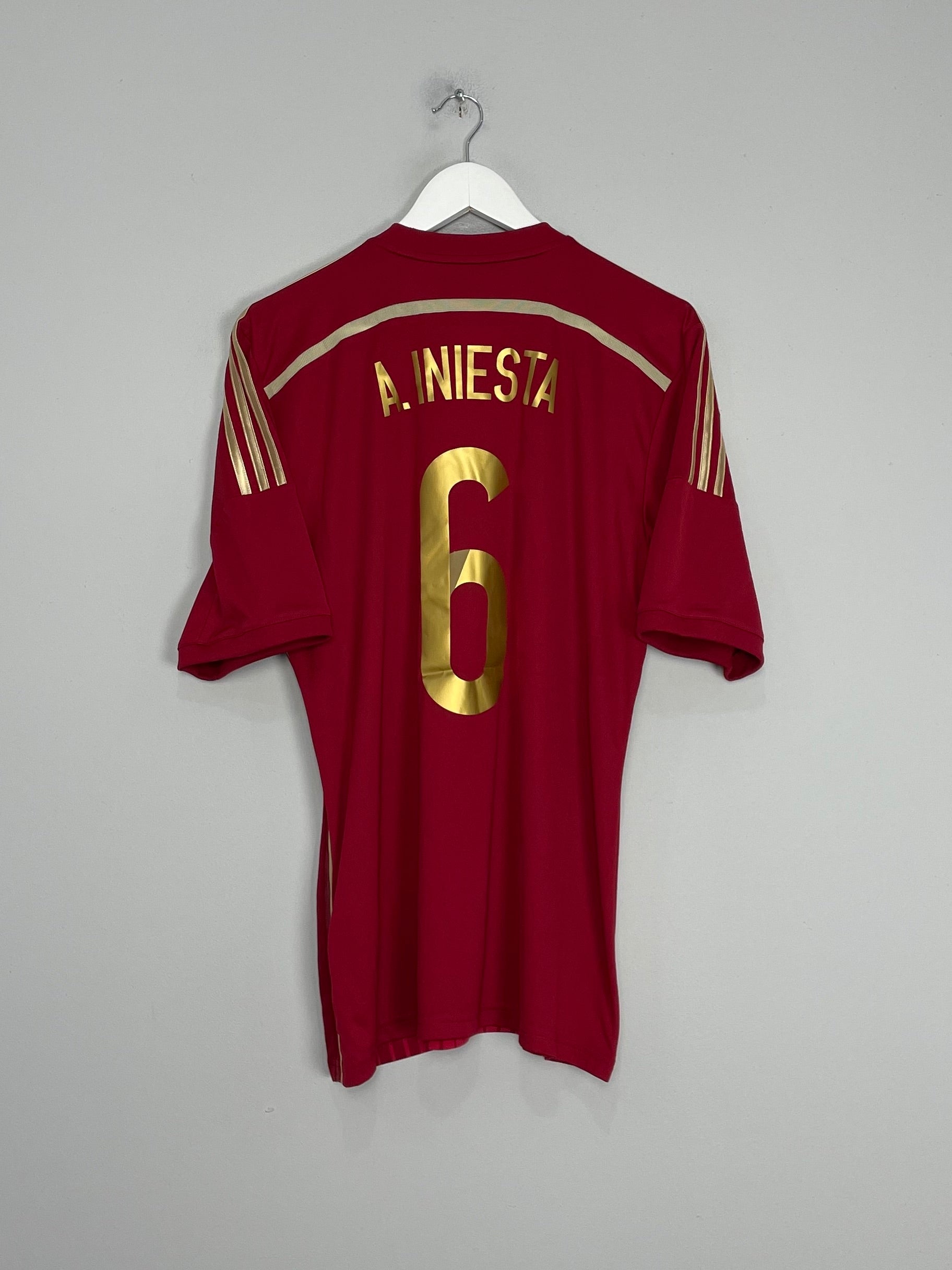 Shop 2014/15 SPAIN A.INIESTA #6 HOME SHIRT (M) ADIDAS, classic football shirts, vintage football shirts & retro soccer jerseys at Cult Kits