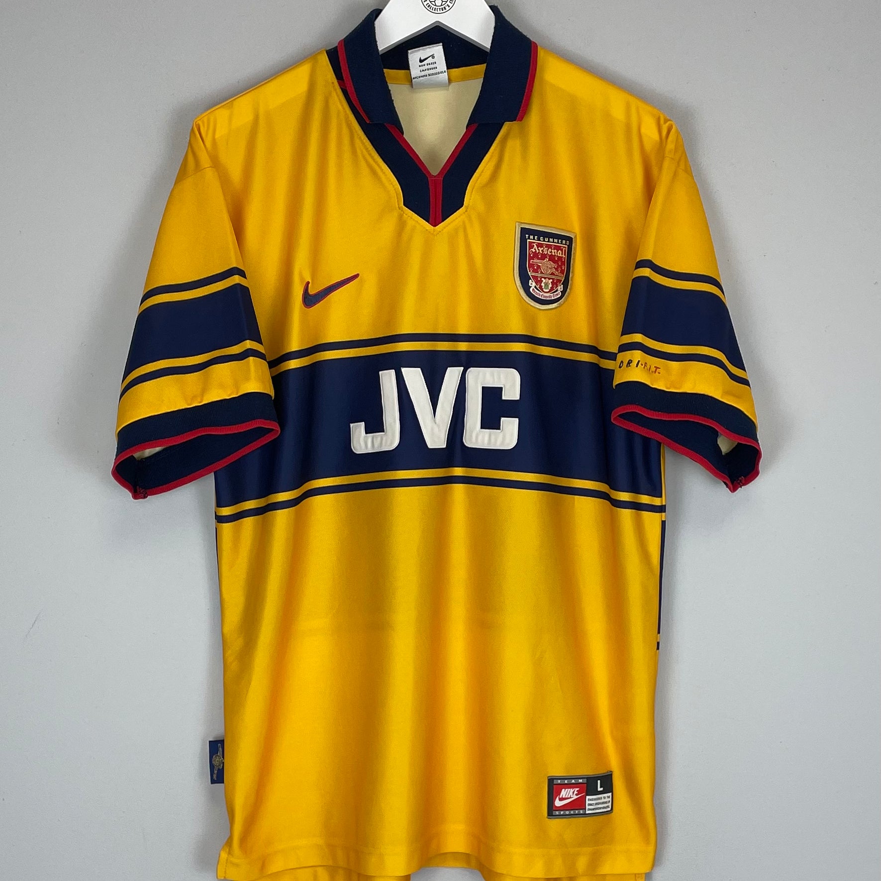 Shop 1997/99 ARSENAL AWAY SHIRT (L) NIKE, classic football shirts, vintage football shirts & retro soccer jerseys at Cult Kits