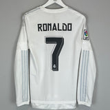 2015/16 REAL MADRID RONALDO #7 L/S HOME SHIRT (S) ADIDAS