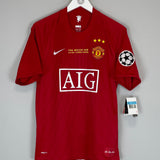 Shop 2007/09 MANCHESTER UNITED RONALDO #7 *BNWT* C/L FINAL HOME SHIRT (M) NIKE, classic football shirts, vintage football shirts & retro soccer jerseys at Cult Kits
