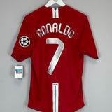 Shop 2007/09 MANCHESTER UNITED RONALDO #7 *BNWT* C/L FINAL HOME SHIRT (M) NIKE, classic football shirts, vintage football shirts & retro soccer jerseys at Cult Kits
