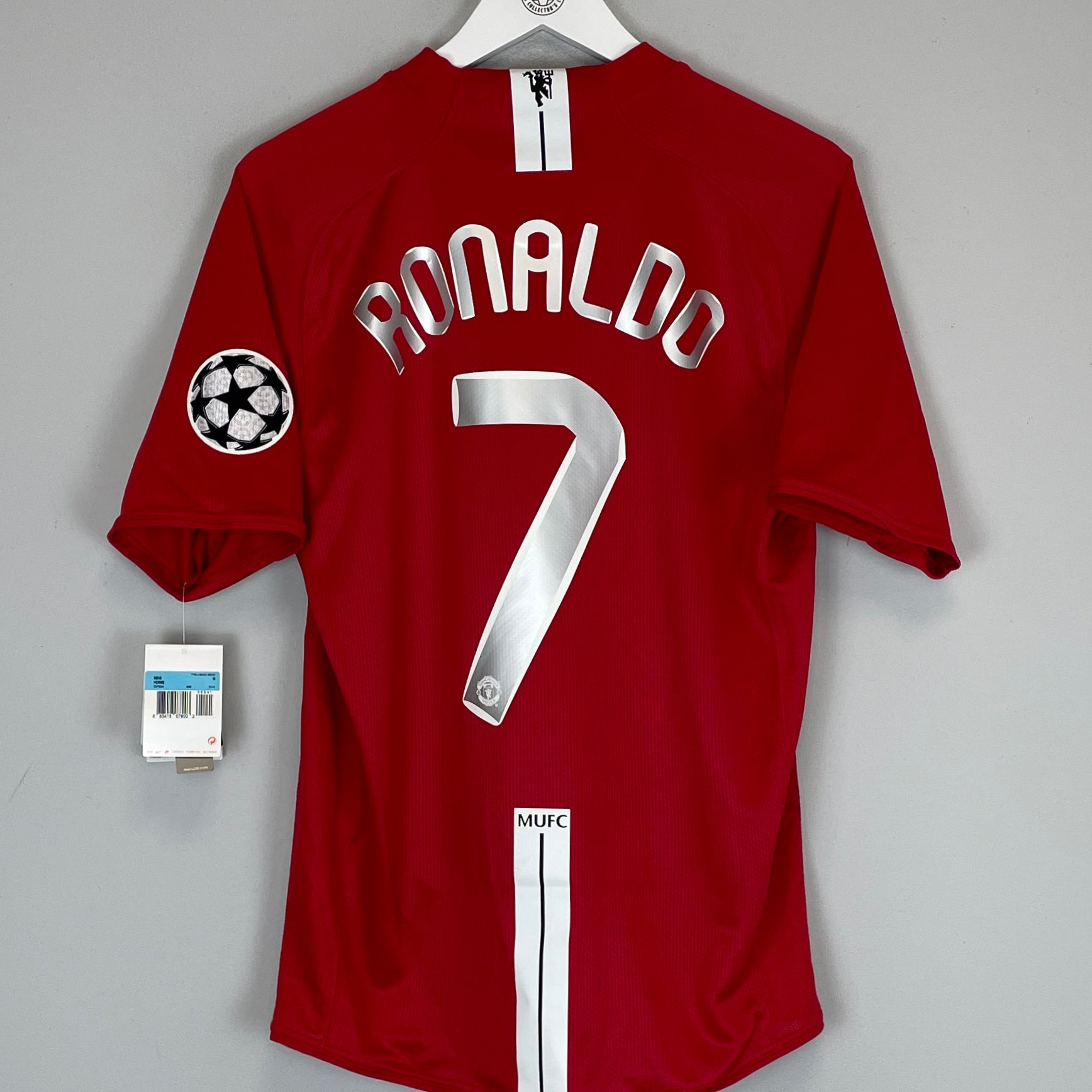 Shop 2007/09 MANCHESTER UNITED RONALDO #7 *BNWT* C/L FINAL HOME SHIRT (M) NIKE, classic football shirts, vintage football shirts & retro soccer jerseys at Cult Kits