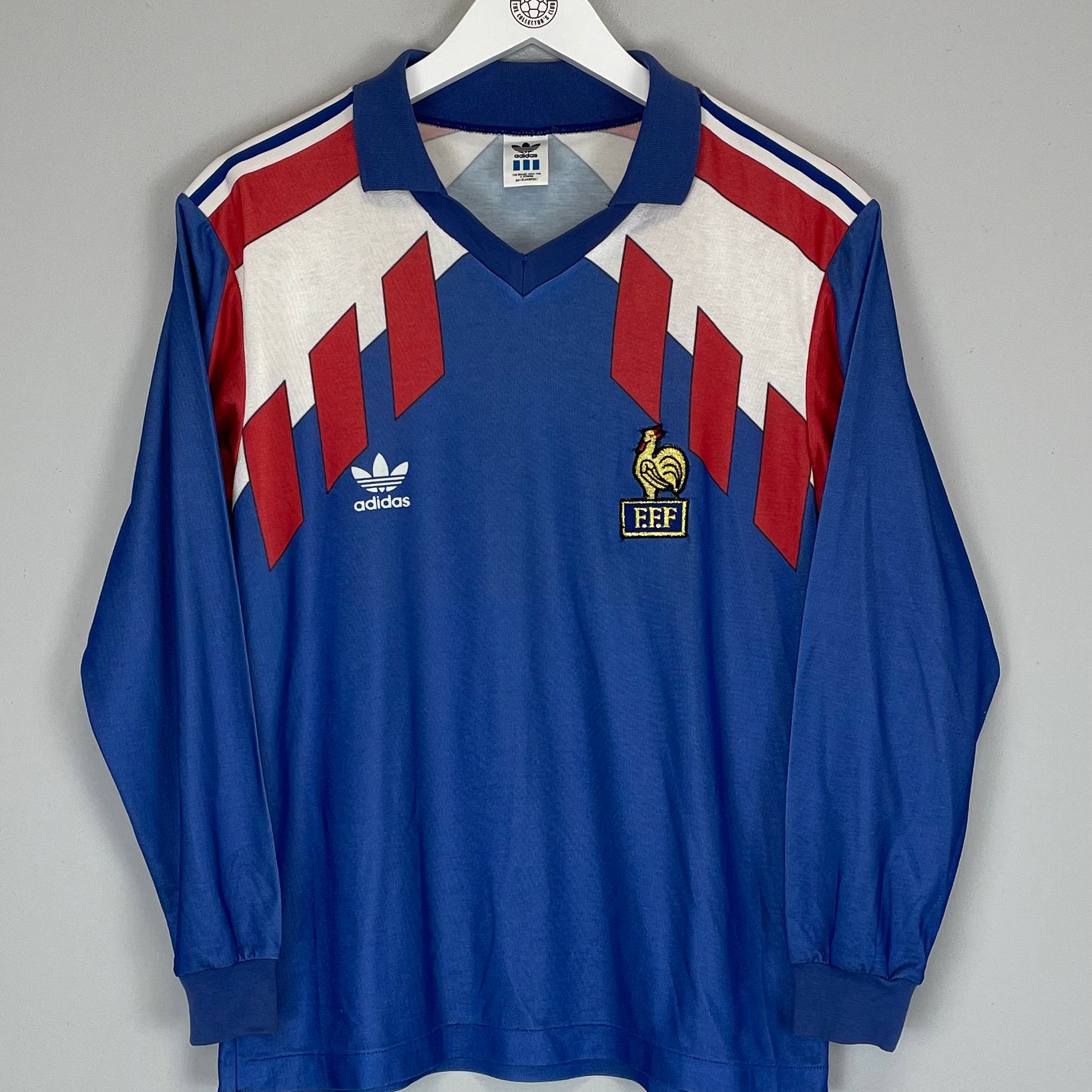 Shop 1990/92 FRANCE #11 L/S HOME SHIRT (M) ADIDAS, classic football shirts, vintage football shirts & retro soccer jerseys at Cult Kits