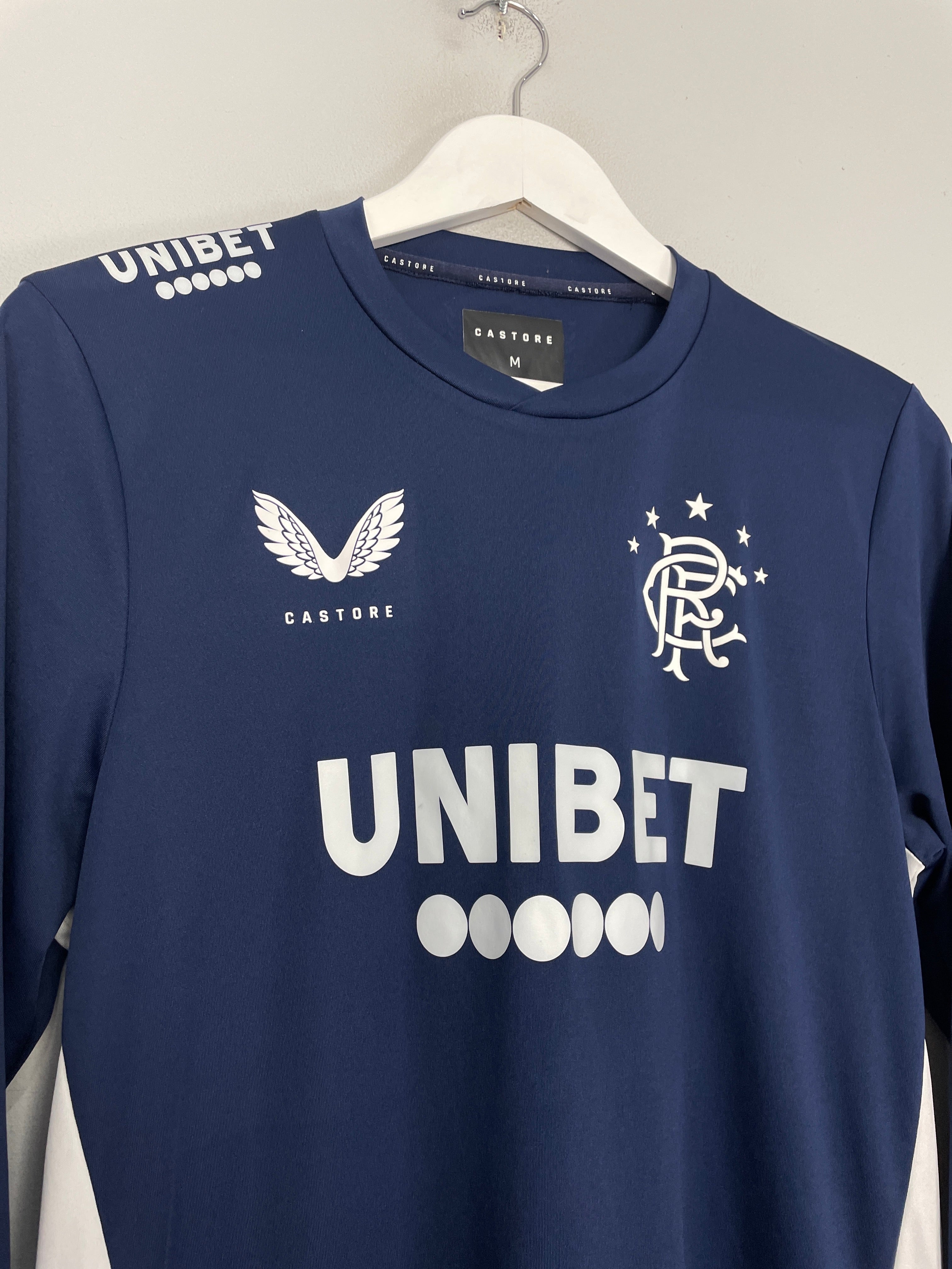 Shop 2020/21 RANGERS L/S TRAINING SHIRT (M) CASTORE, classic football shirts, vintage football shirts & retro soccer jerseys at Cult Kits