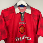 Shop 1996/98 MANCHESTER UNITED CANTONA #7 HOME SHIRT (L) UMBRO, classic football shirts, vintage football shirts & retro soccer jerseys at Cult Kits