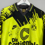 Shop 1993/94 DORTMUND *SIGNED* L/S HOME SHIRT (M) NIKE, classic football shirts, vintage football shirts & retro soccer jerseys at Cult Kits