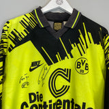 Shop 1993/94 DORTMUND *SIGNED* L/S HOME SHIRT (M) NIKE, classic football shirts, vintage football shirts & retro soccer jerseys at Cult Kits