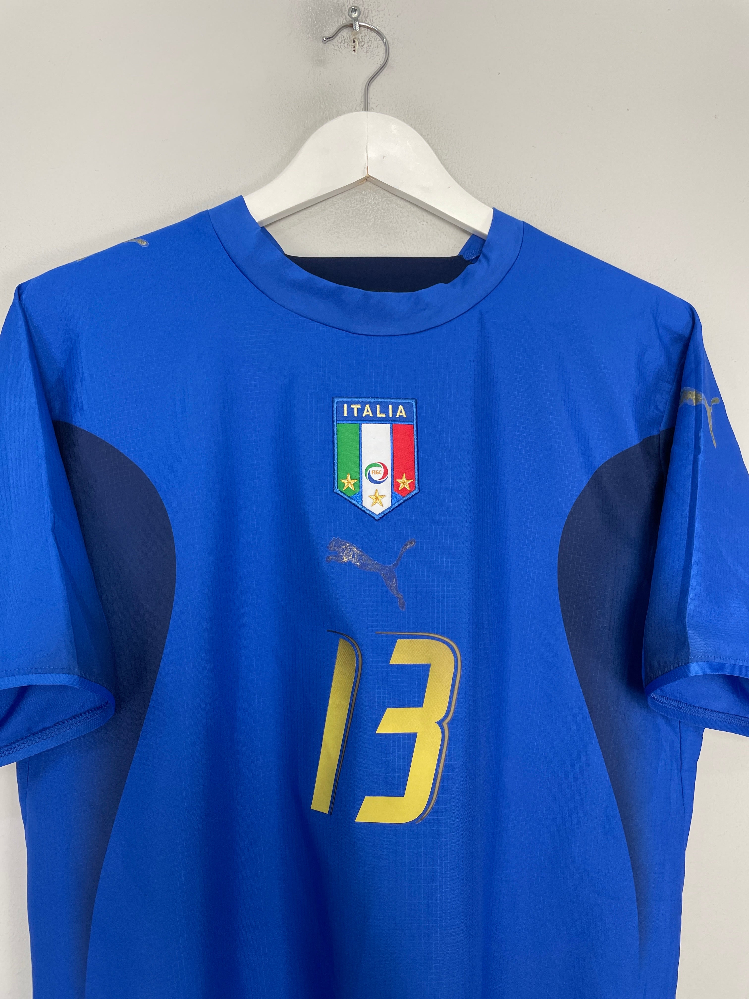 Shop 2006 ITALY NESTA #13 HOME SHIRT (M) PUMA, classic football shirts, vintage football shirts & retro soccer jerseys at Cult Kits