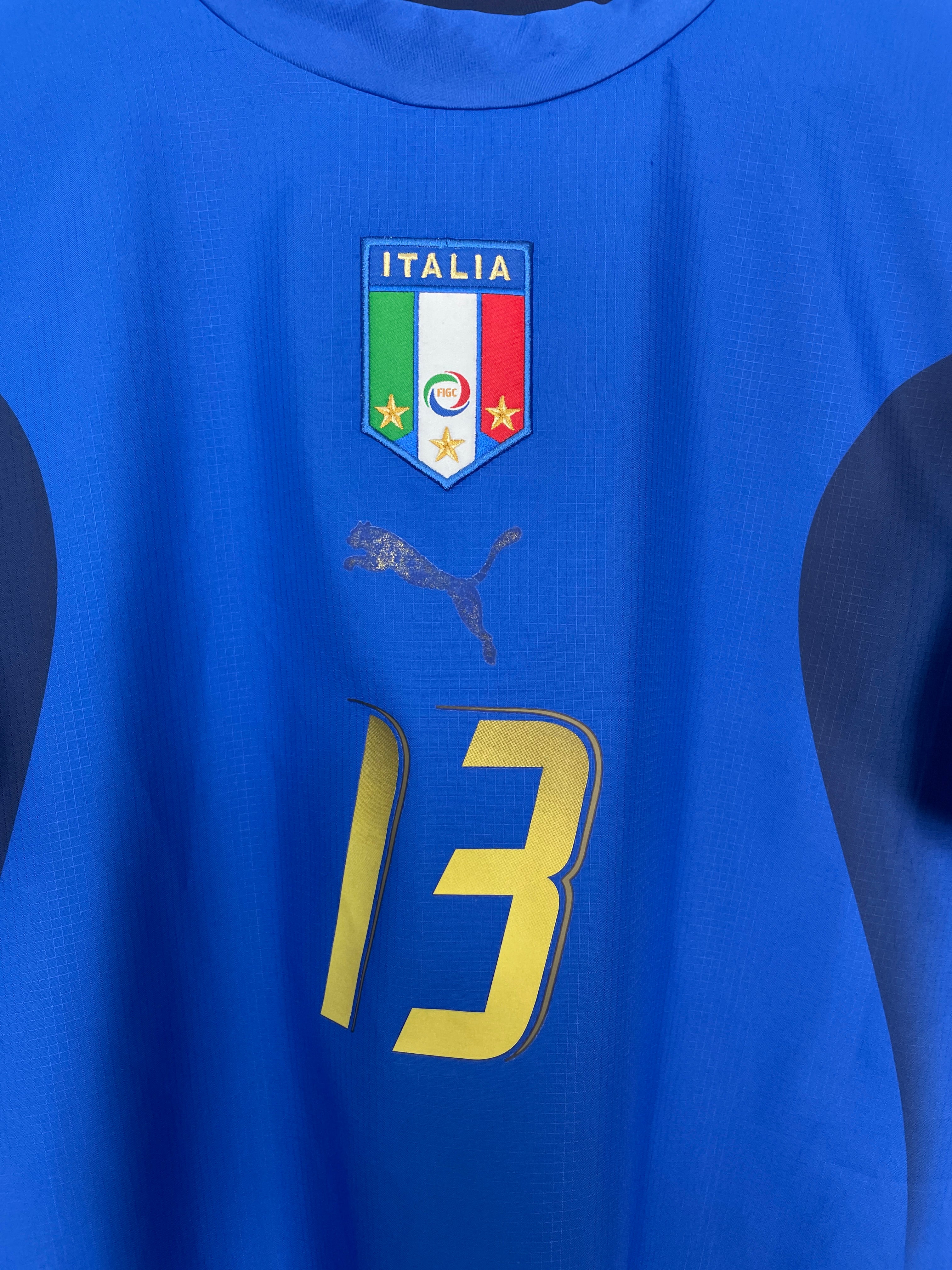 Shop 2006 ITALY NESTA #13 HOME SHIRT (M) PUMA, classic football shirts, vintage football shirts & retro soccer jerseys at Cult Kits
