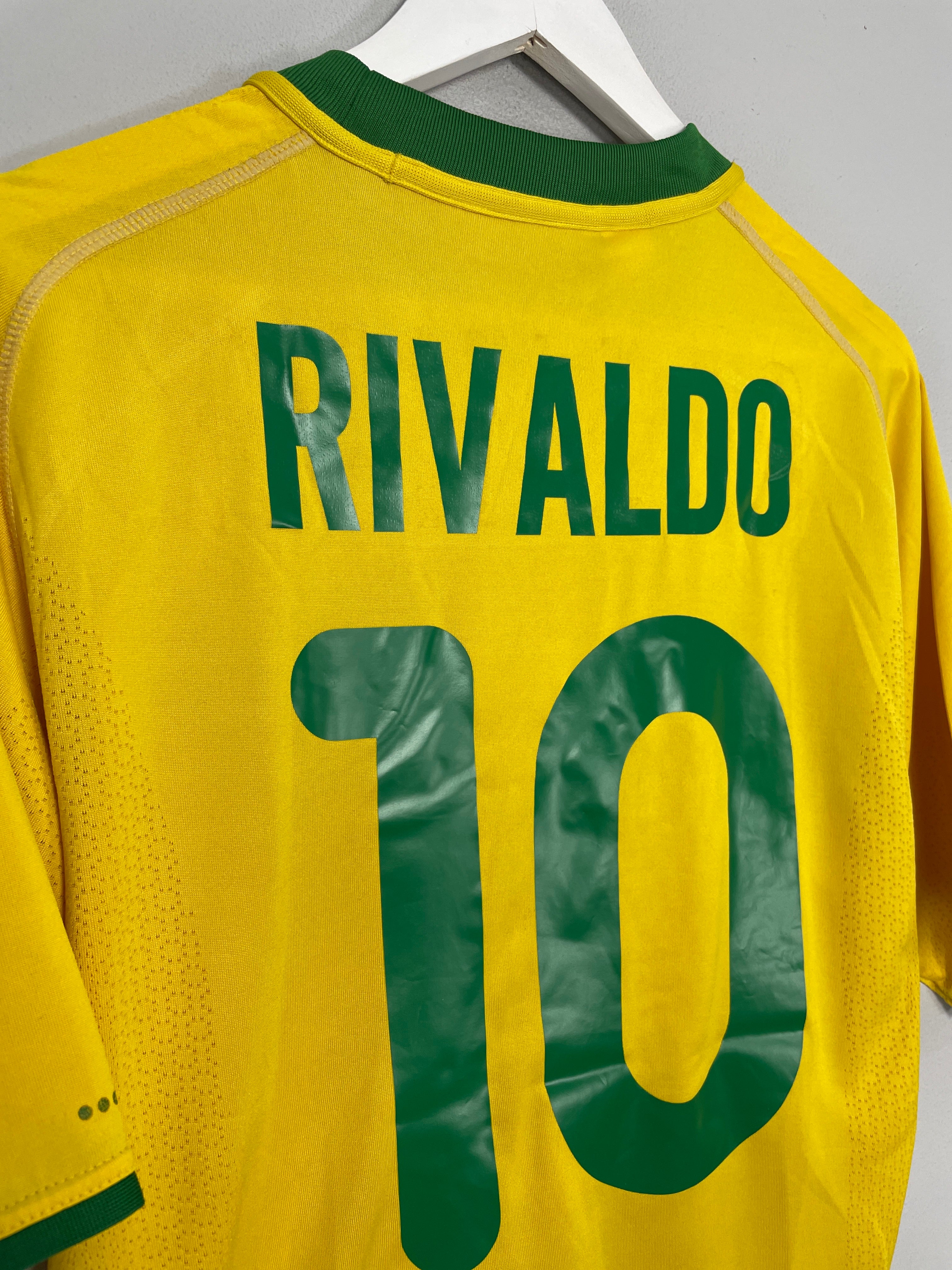 Shop 2000/02 BRAZIL RIVALDO #10 HOME SHIRT (M) NIKE, classic football shirts, vintage football shirts & retro soccer jerseys at Cult Kits