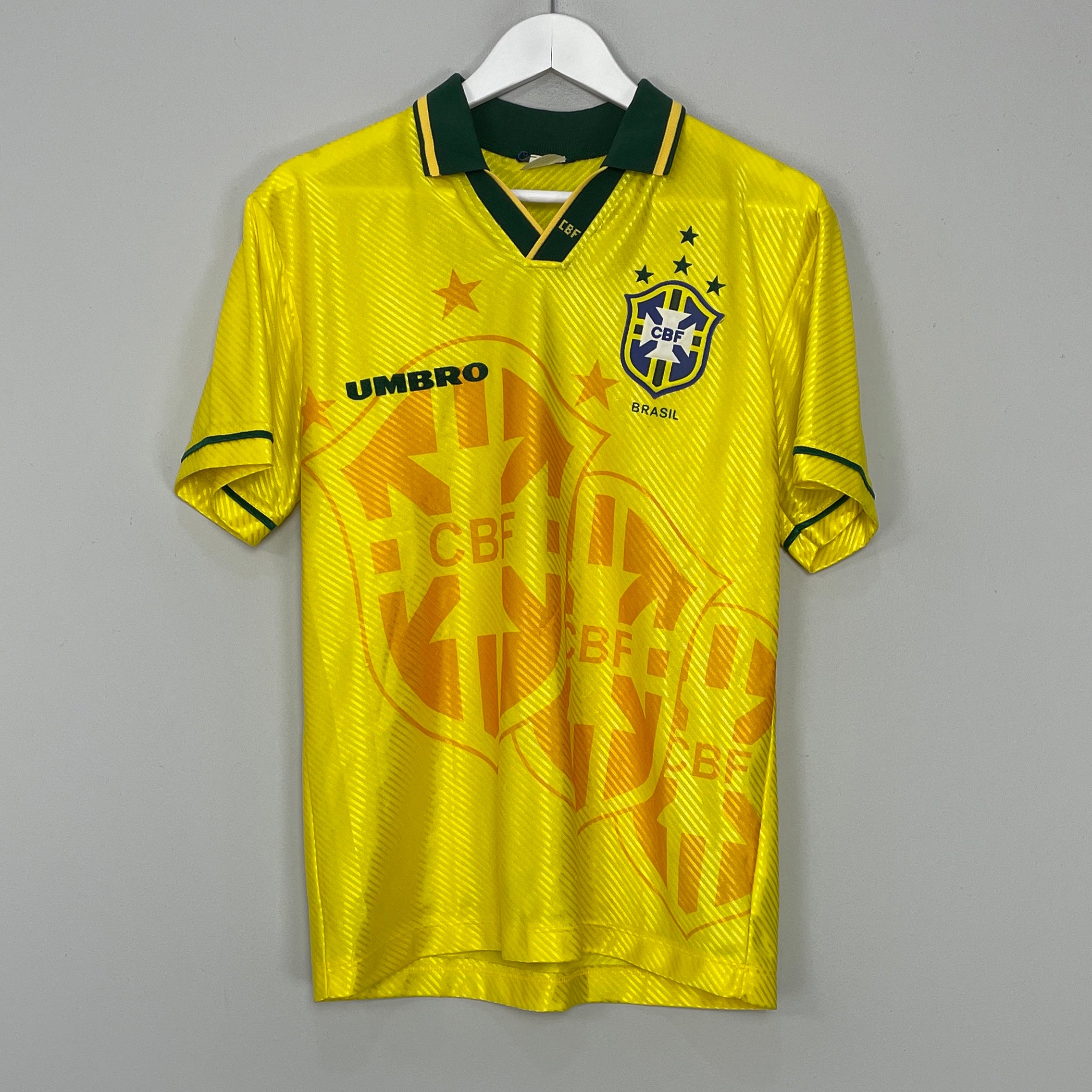 Shop 1994 BRAZIL HOME SHIRT (S) UMBRO, classic football shirts, vintage football shirts & retro soccer jerseys at Cult Kits