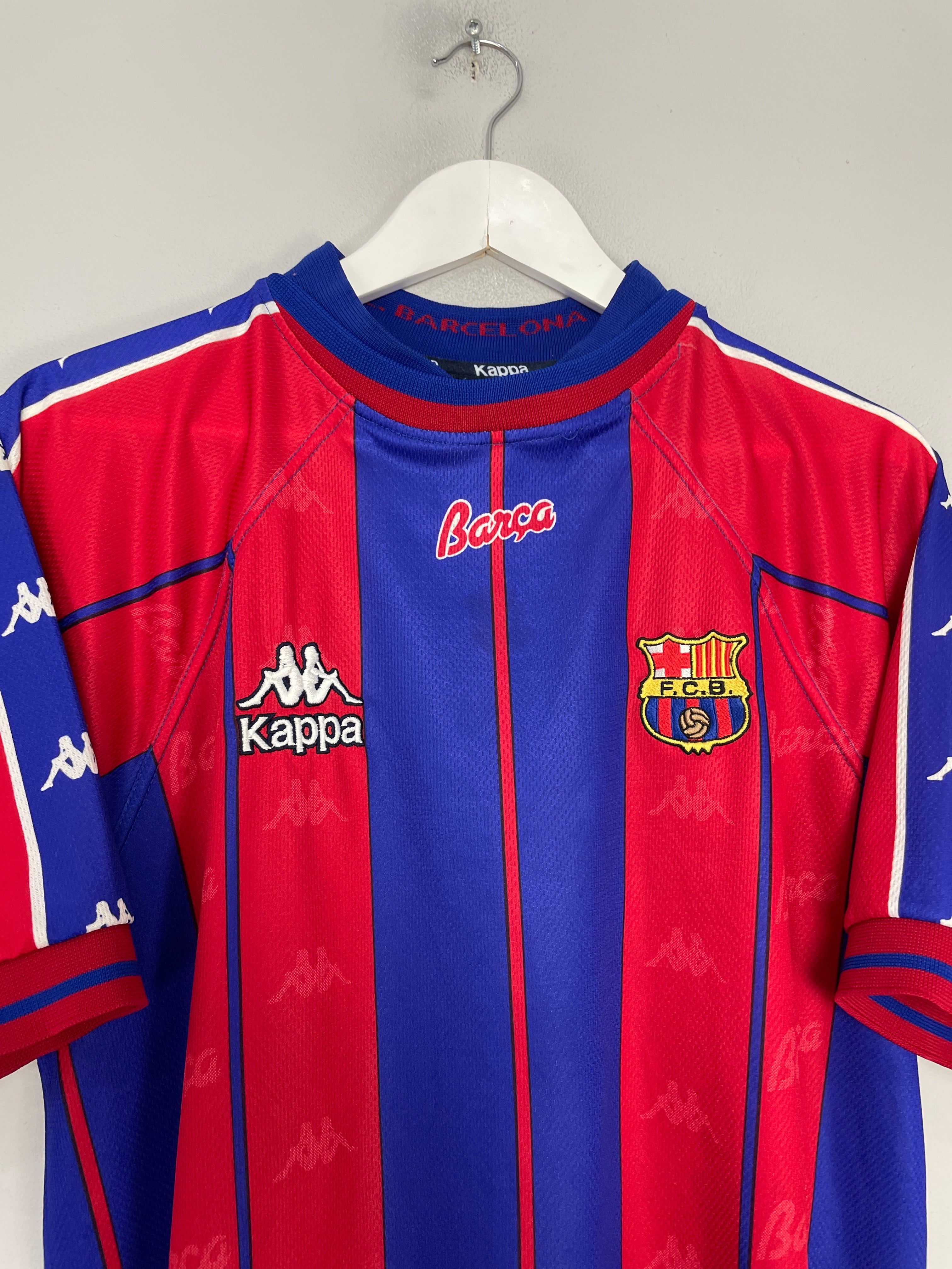 Shop 1997/98 BARCELONA HOME SHIRT (L) KAPPA, classic football shirts, vintage football shirts & retro soccer jerseys at Cult Kits