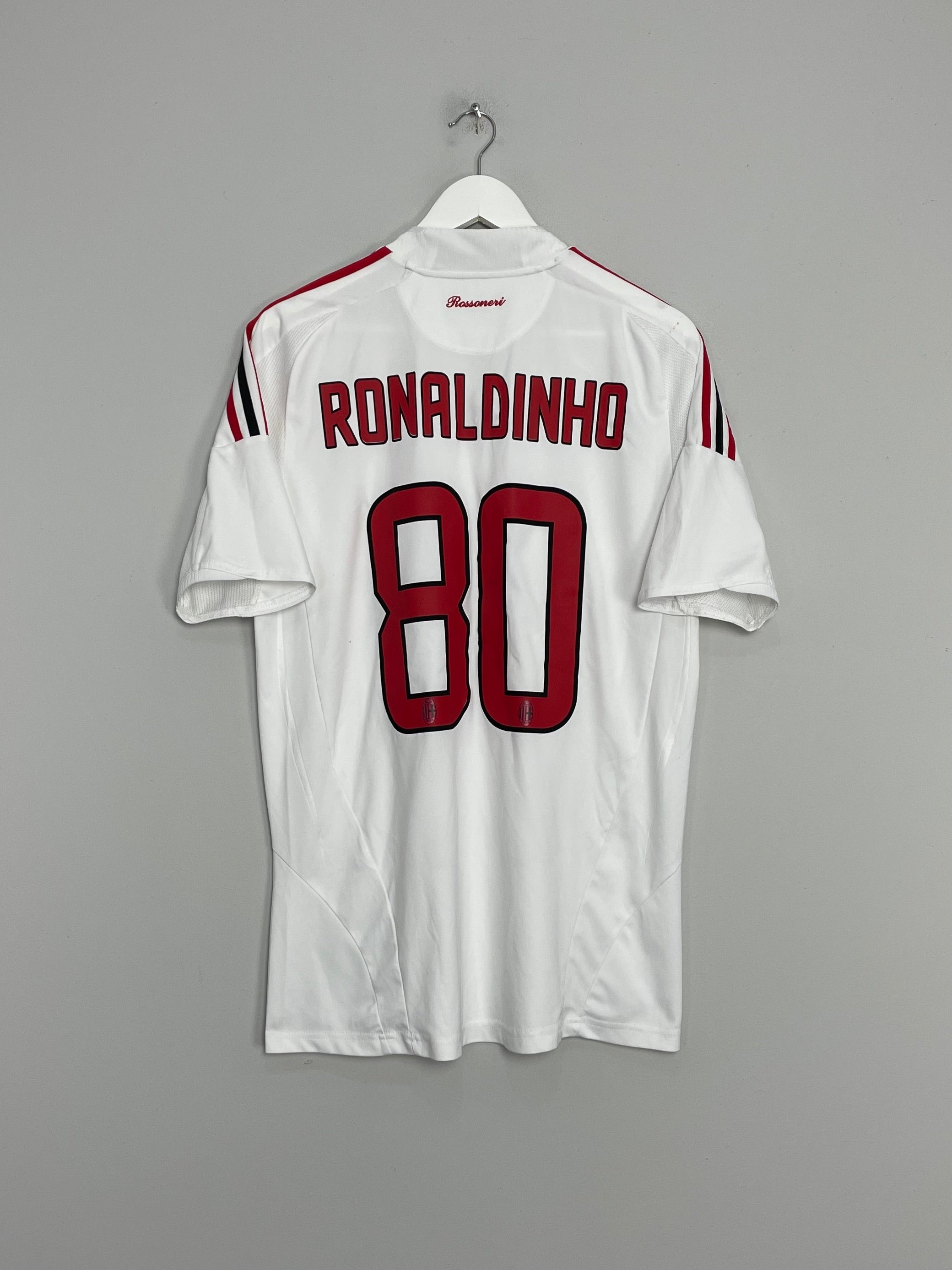 Shop 2008/09 AC MILAN RONALDINHO #80 AWAY SHIRT (L) ADIDAS, classic football shirts, vintage football shirts & retro soccer jerseys at Cult Kits