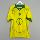 2004/05 BRAZIL RONALDO #9 HOME SHIRT (L) NIKE