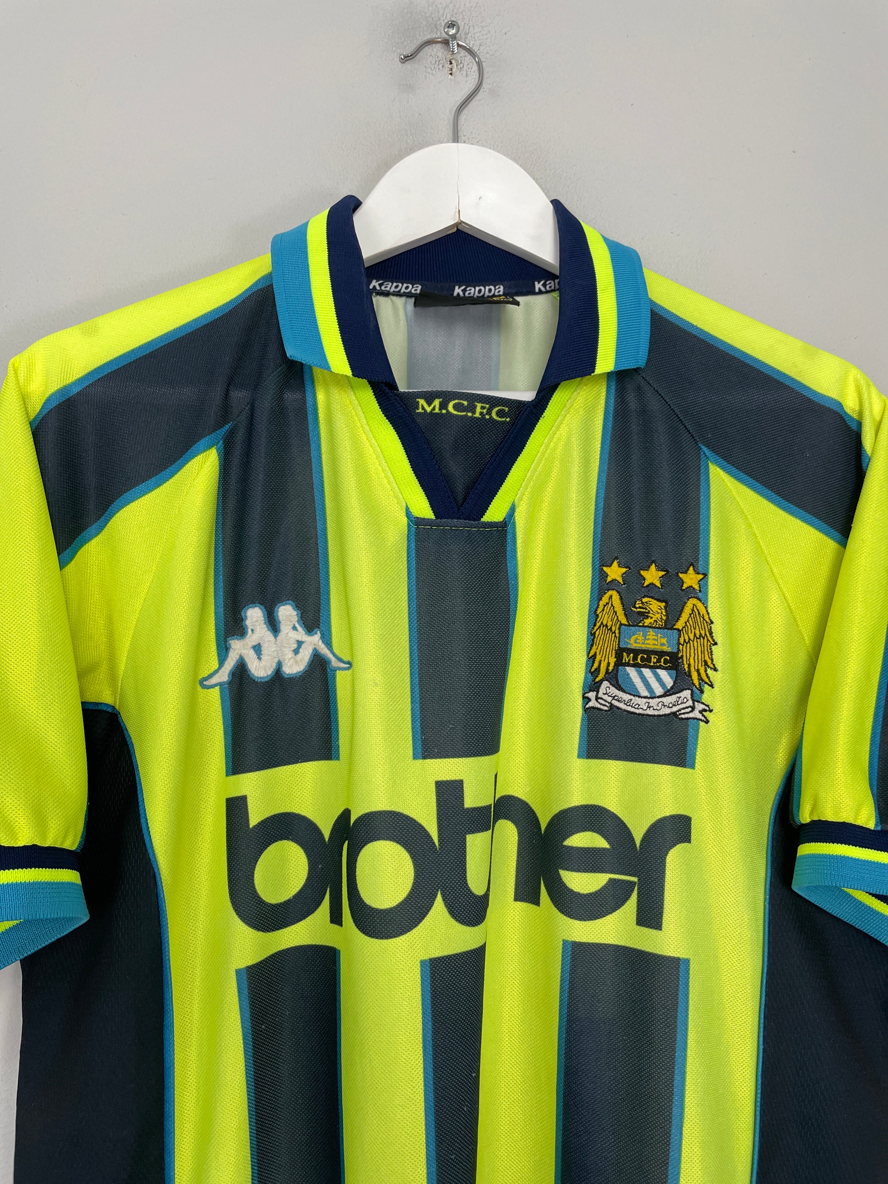 Shop 1998/99 MANCHESTER CITY AWAY SHIRT (L) KAPPA, classic football shirts, vintage football shirts & retro soccer jerseys at Cult Kits