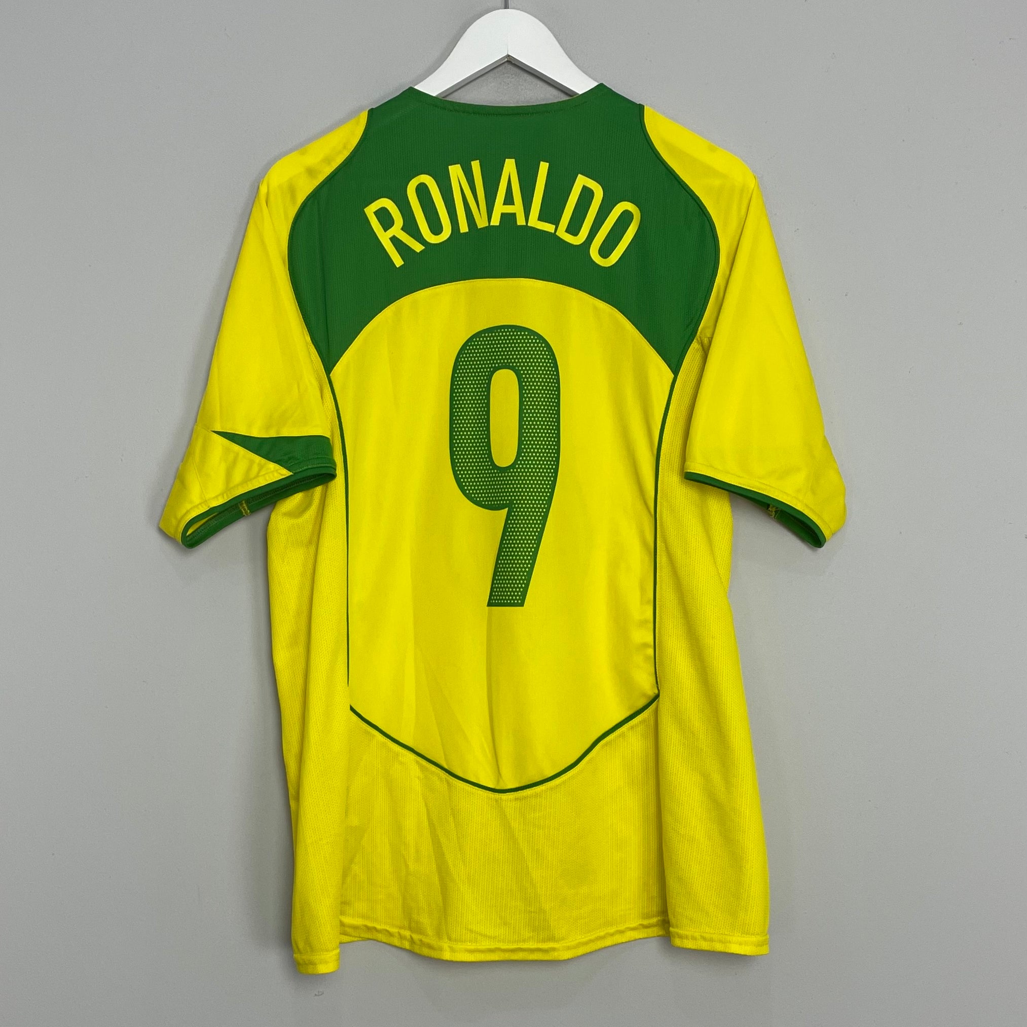 Shop 2004/05 BRAZIL RONALDO #9 HOME SHIRT (L) NIKE, classic football shirts, vintage football shirts & retro soccer jerseys at Cult Kits