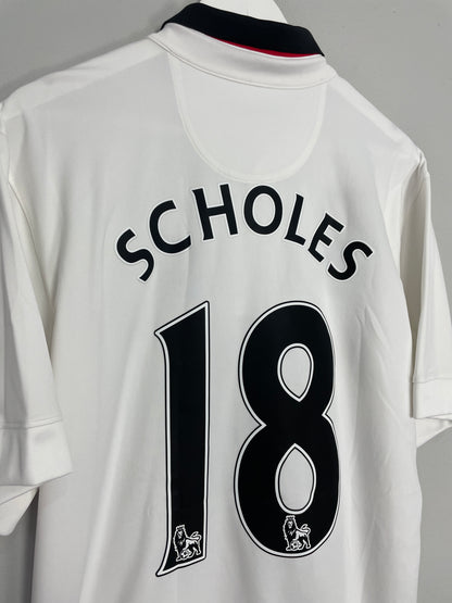 2014/15 MANCHESTER UNITED SCHOLES #18 *BNWT* LEGENDS AWAY SHIRT (XL) NIKE