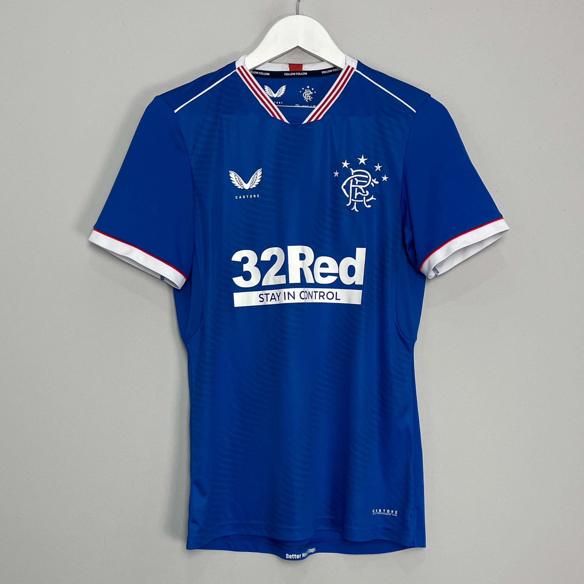 Shop 2020/21 RANGERS HOME SHIRT (S) CASTORE, classic football shirts, vintage football shirts & retro soccer jerseys at Cult Kits