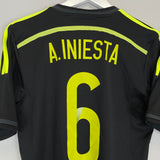 Shop 2013/15 SPAIN A.INIESTA #6 AWAY SHIRT (S) ADIDAS, classic football shirts, vintage football shirts & retro soccer jerseys at Cult Kits