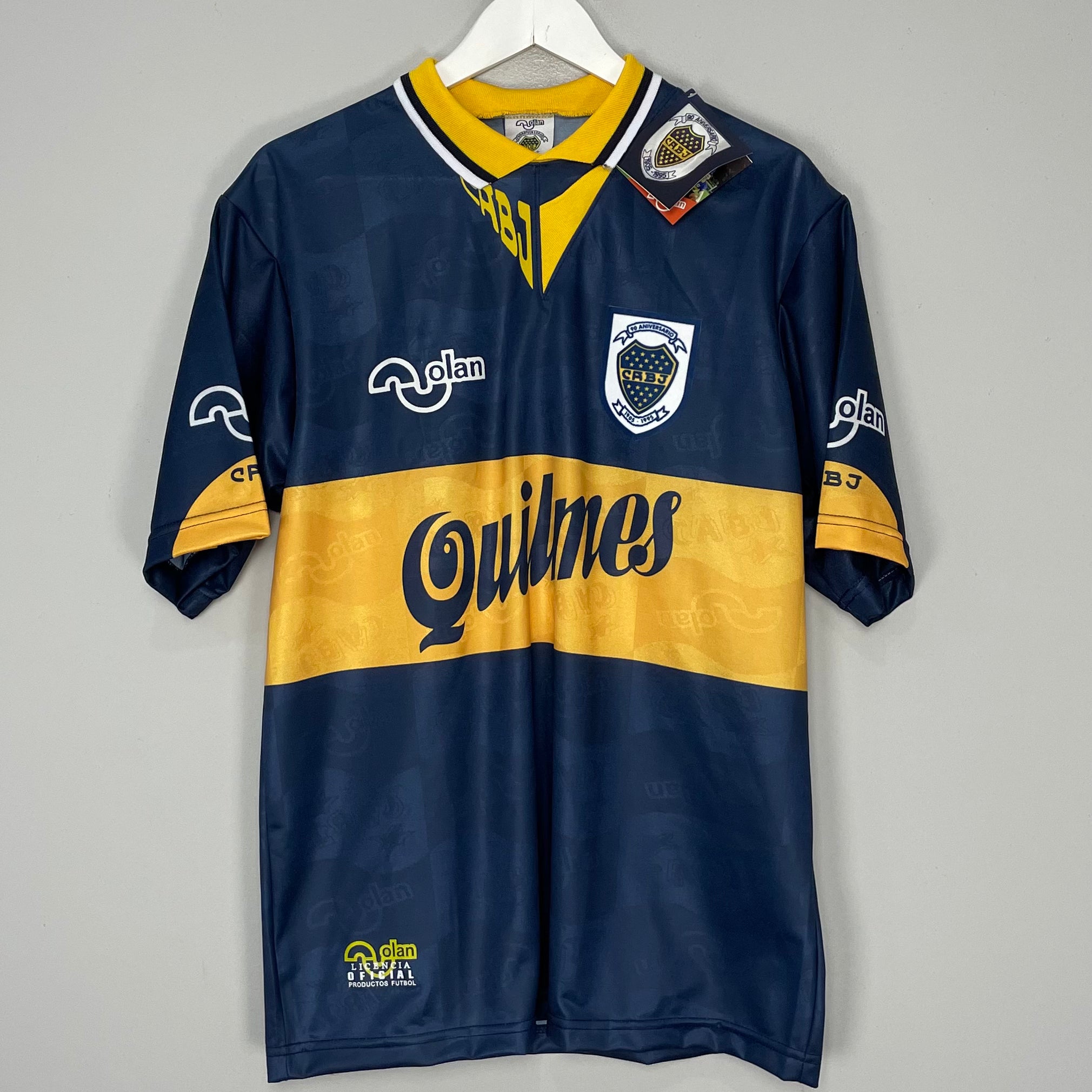 Shop 1995/97 Boca Juniors (Maradona) #10 *Reissue* BNWT Home (Multiple Sizes) Olan, classic football shirts, vintage football shirts & retro soccer jerseys at Cult Kits