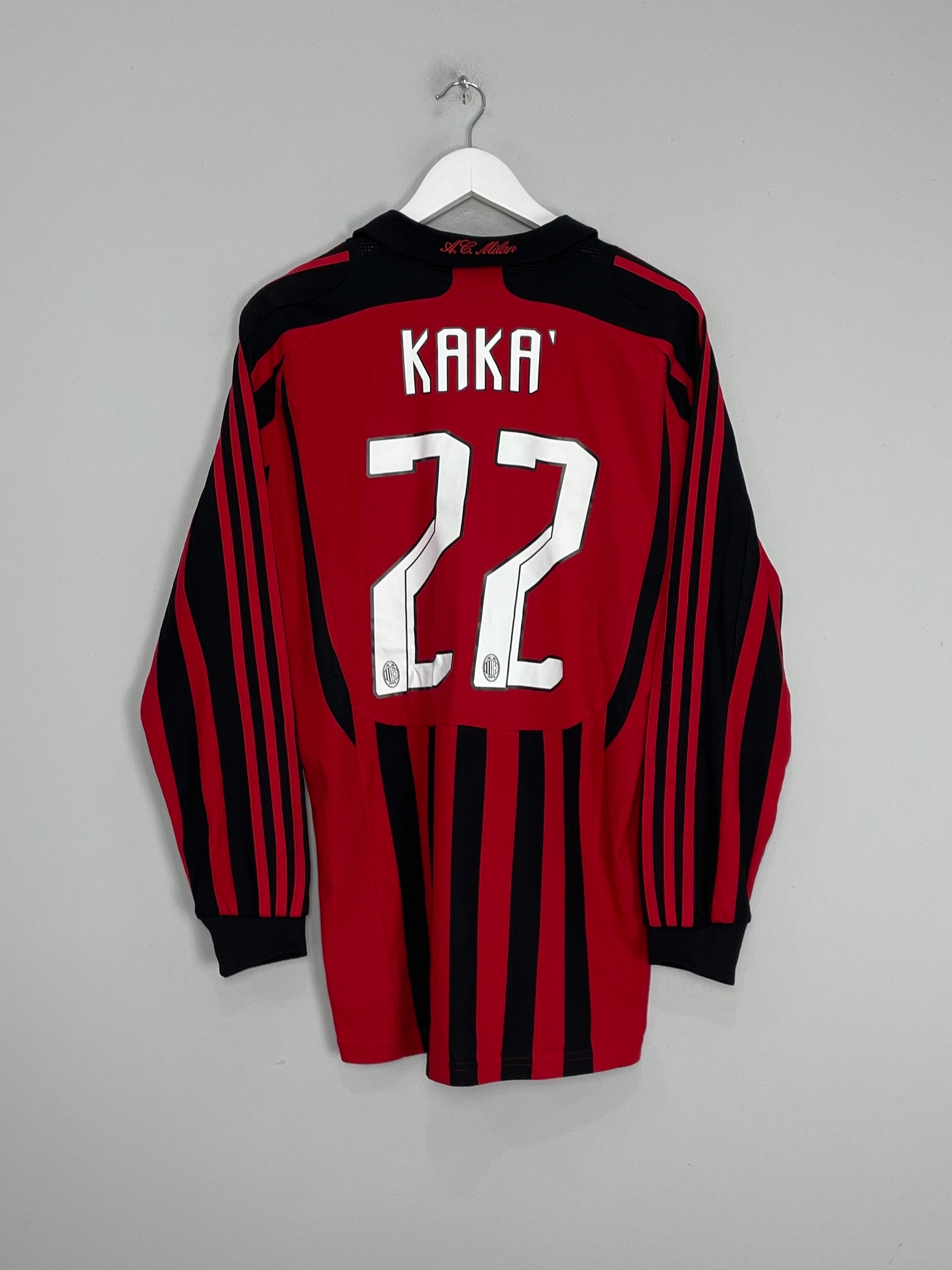 2007/08 AC MILAN KAKA #22 L/S HOME SHIRT (M) ADIDAS