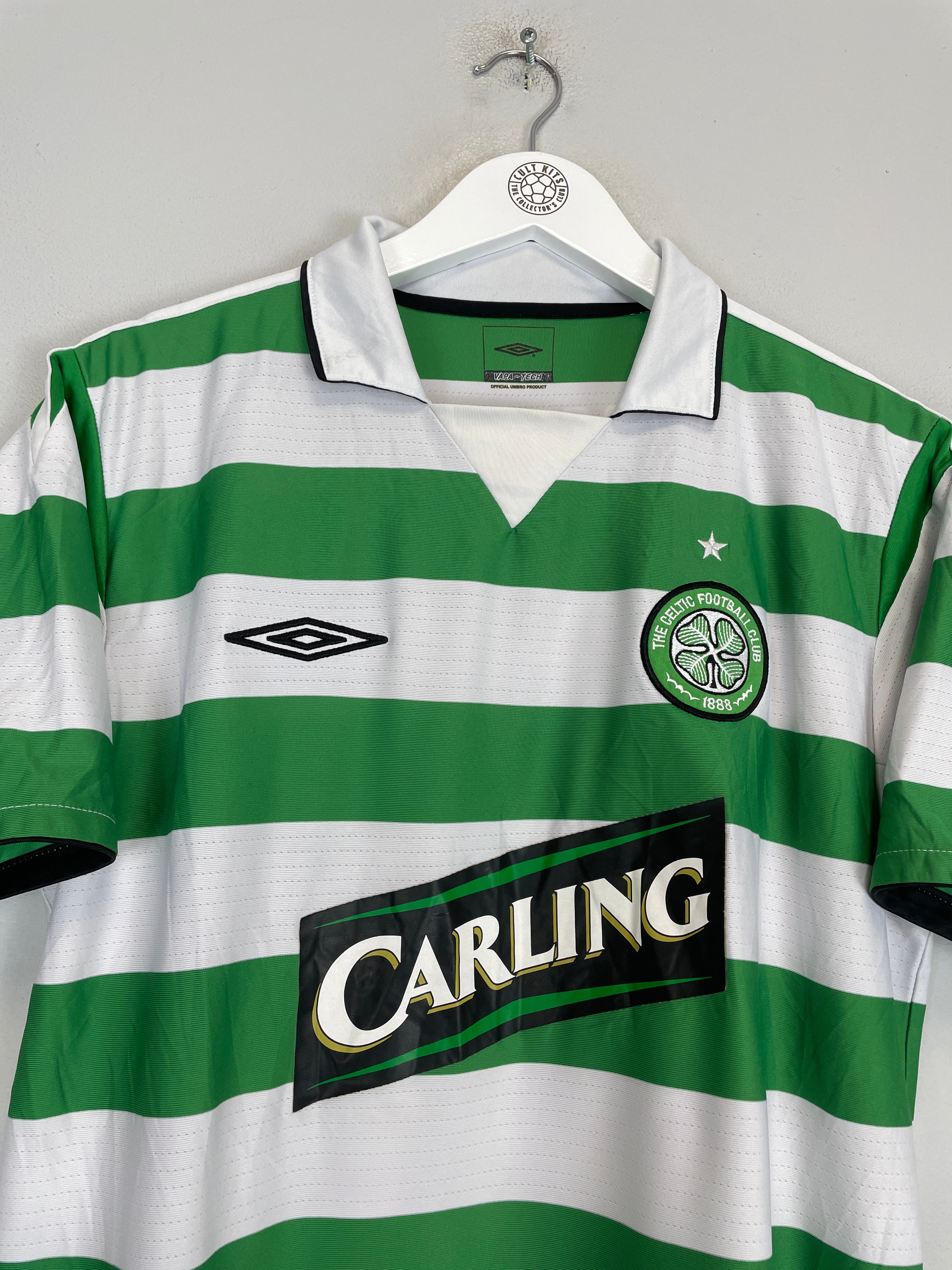 Shop 2004/05 CELTIC JUNINHO #7 HOME SHIRT (L) UMBRO, classic football shirts, vintage football shirts & retro soccer jerseys at Cult Kits