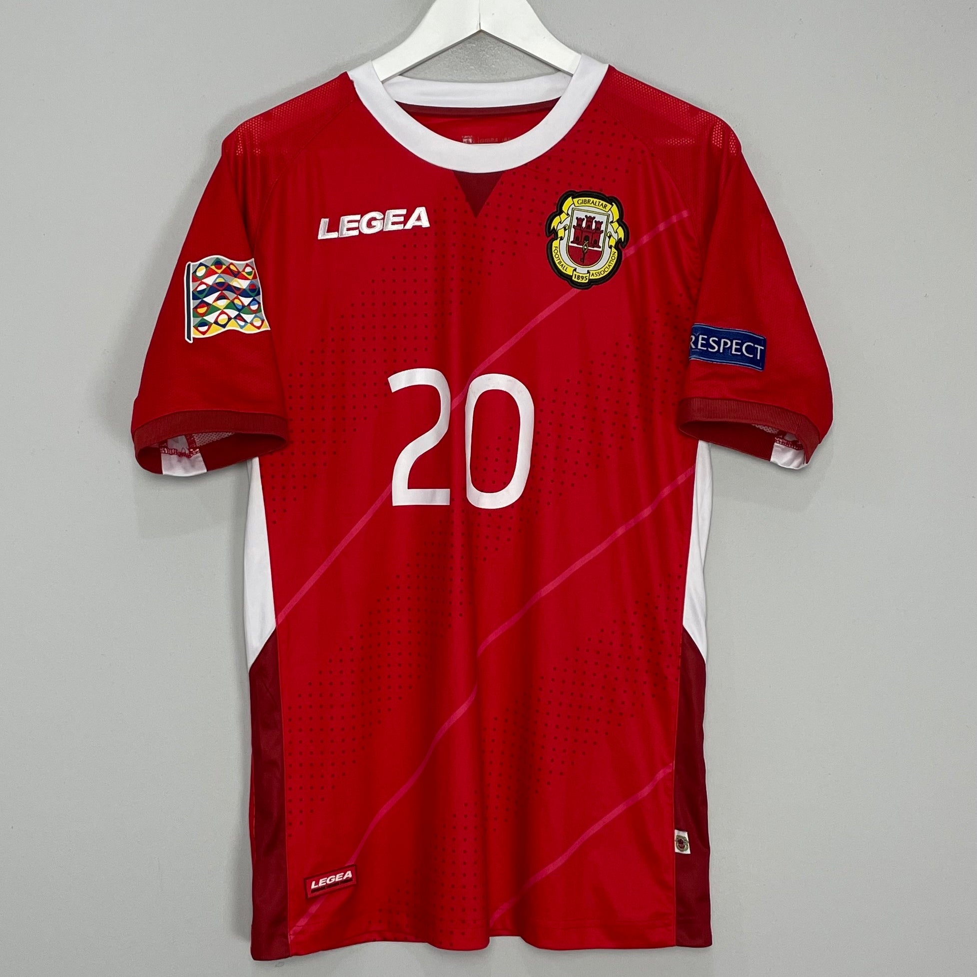 Shop 2018/20 GIBRALTAR BRITTO #20 *MATCH ISSUE* HOME SHIRT (M) LEGEA, classic football shirts, vintage football shirts & retro soccer jerseys at Cult Kits