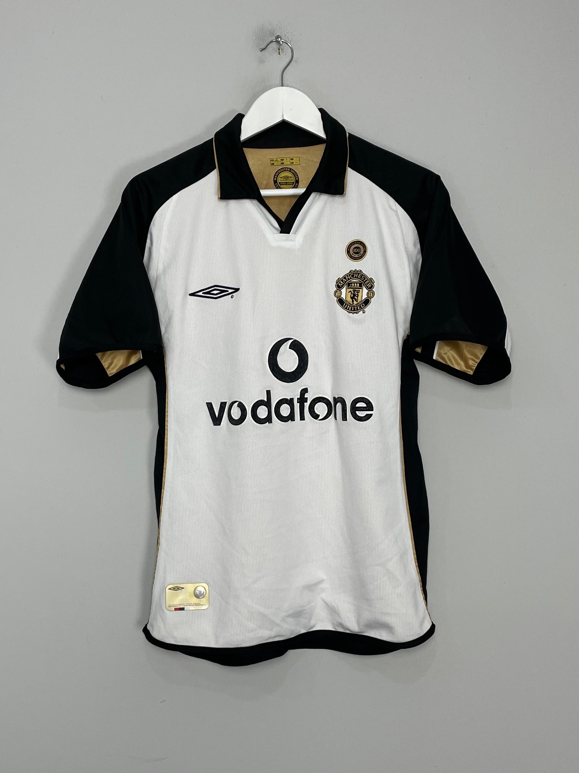 Shop 2001/02 MANCHESTER UNITED *CENTENARY* AWAY/THIRD SHIRT (S) UMBRO, classic football shirts, vintage football shirts & retro soccer jerseys at Cult Kits