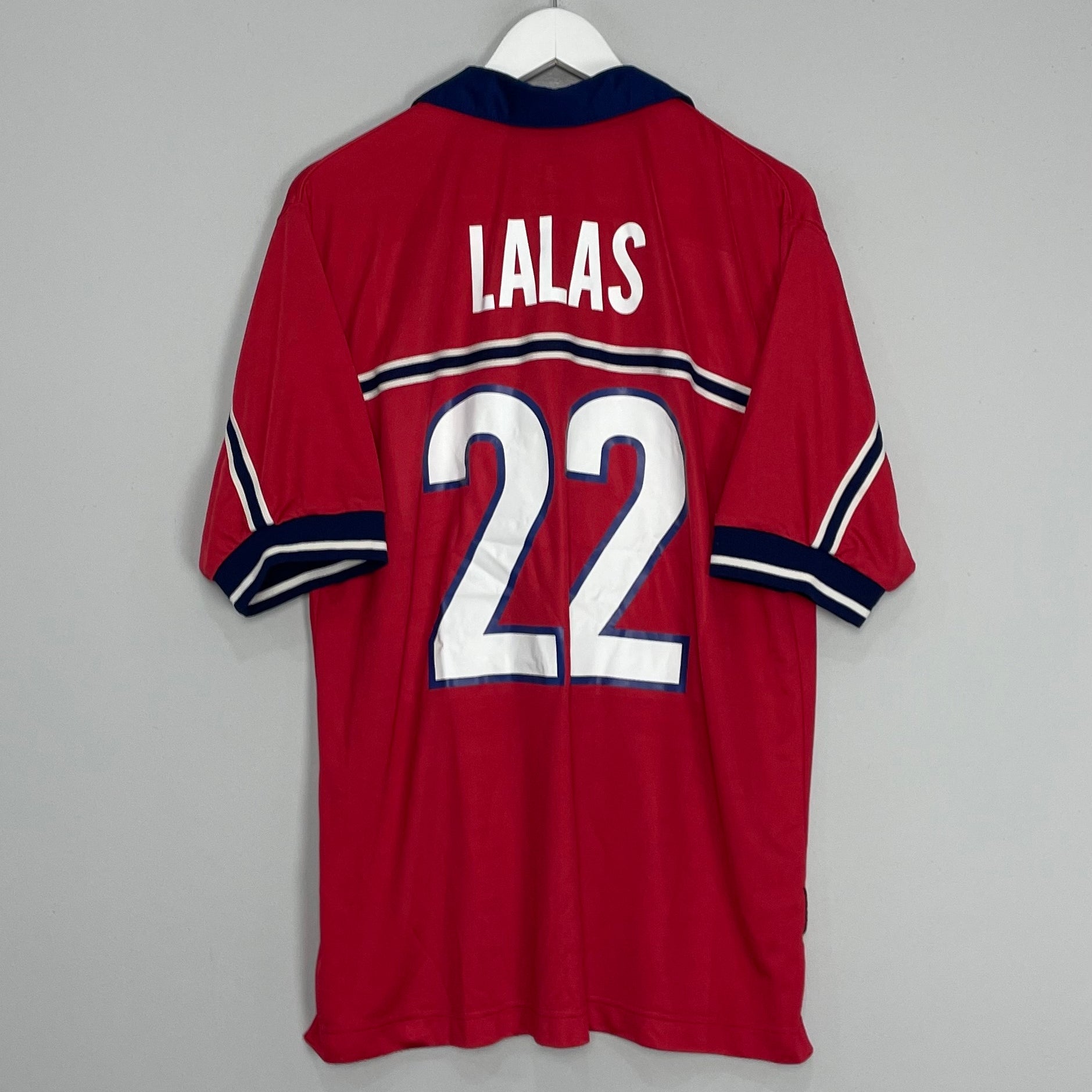 Shop 1998/99 USA LALAS #22 AWAY SHIRT (L) NIKE, classic football shirts, vintage football shirts & retro soccer jerseys at Cult Kits
