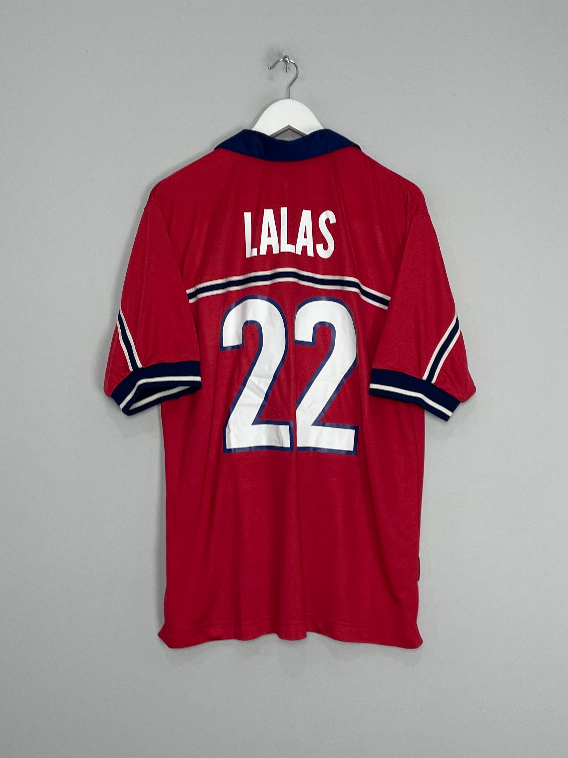 Shop 1998/99 USA LALAS #22 AWAY SHIRT (L) NIKE, classic football shirts, vintage football shirts & retro soccer jerseys at Cult Kits