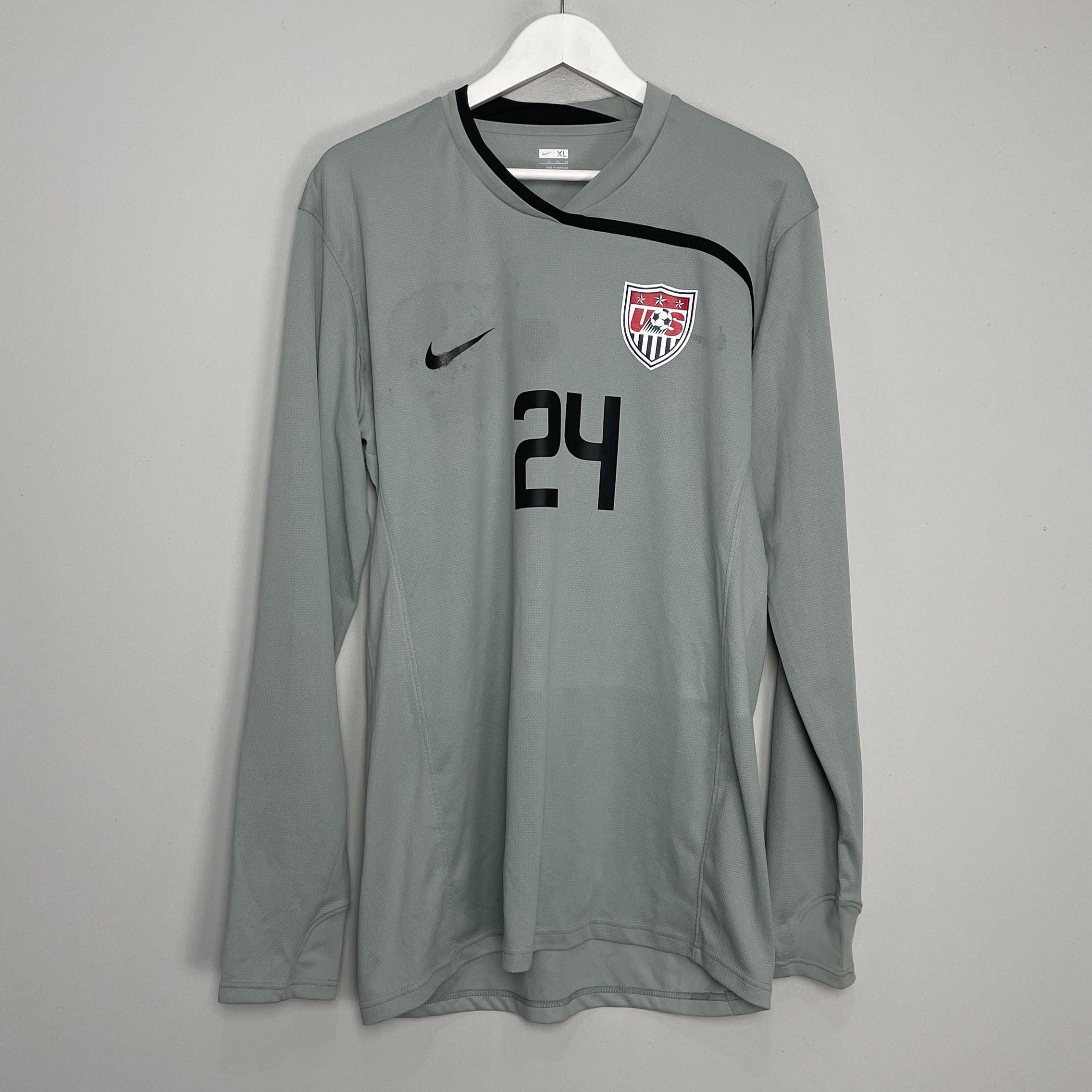 Shop 2008/09 USA #24 *PLAYER ISSUE* GK SHIRT (XL) NIKE, classic football shirts, vintage football shirts & retro soccer jerseys at Cult Kits