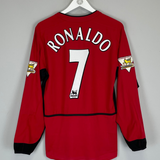 2002/04 MANCHESTER UNITED RONALDO #7 L/S HOME SHIRT (S) NIKE