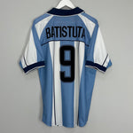 Shop 2000/01 ARGENTINA BATISTUTA #9 HOME SHIRT (L) REEBOK, classic football shirts, vintage football shirts & retro soccer jerseys at Cult Kits