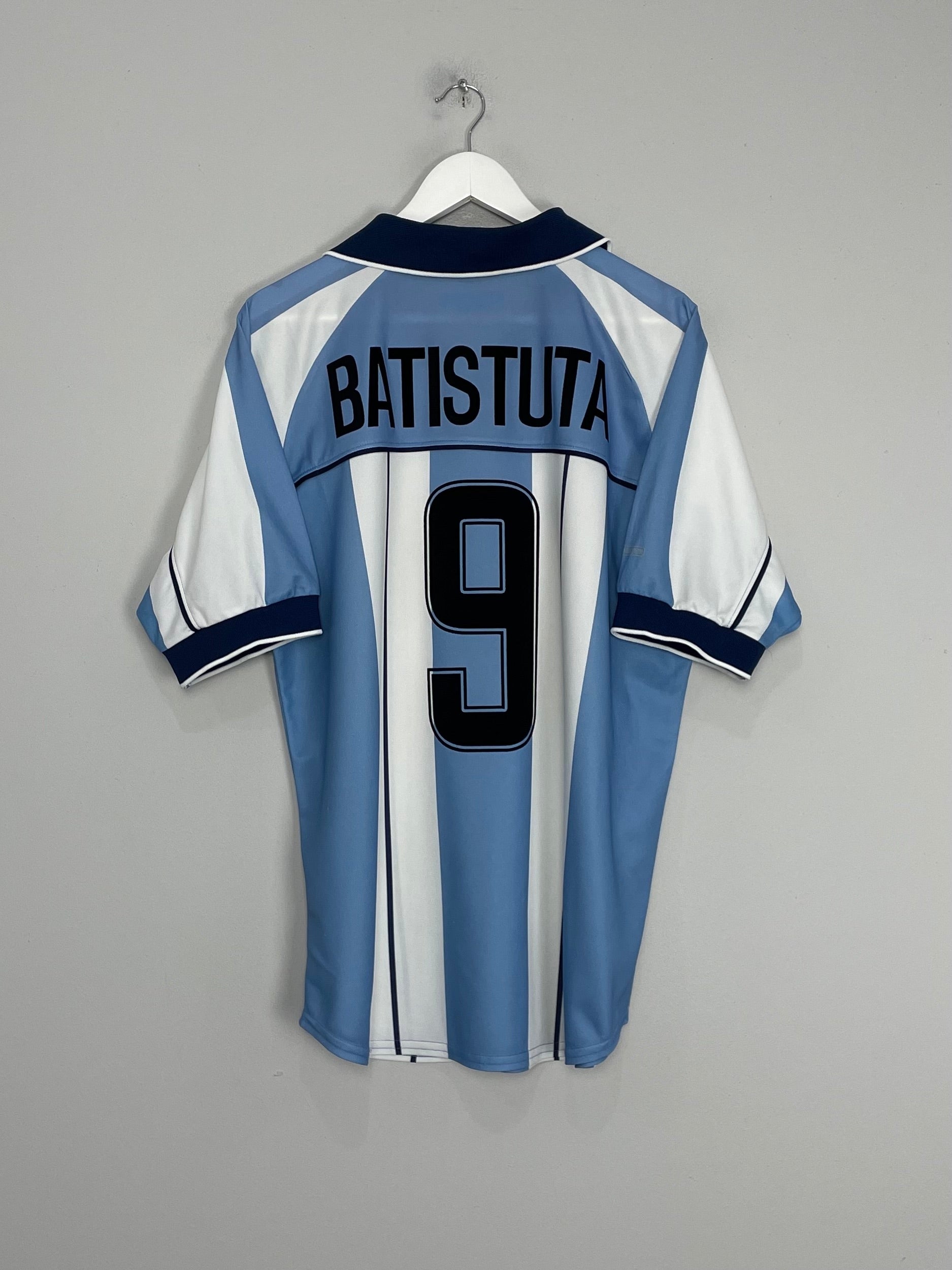 Shop 2000/01 ARGENTINA BATISTUTA #9 HOME SHIRT (L) REEBOK, classic football shirts, vintage football shirts & retro soccer jerseys at Cult Kits
