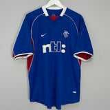 Shop 2001/02 RANGERS HOME SHIRT (XL) NIKE, classic football shirts, vintage football shirts & retro soccer jerseys at Cult Kits