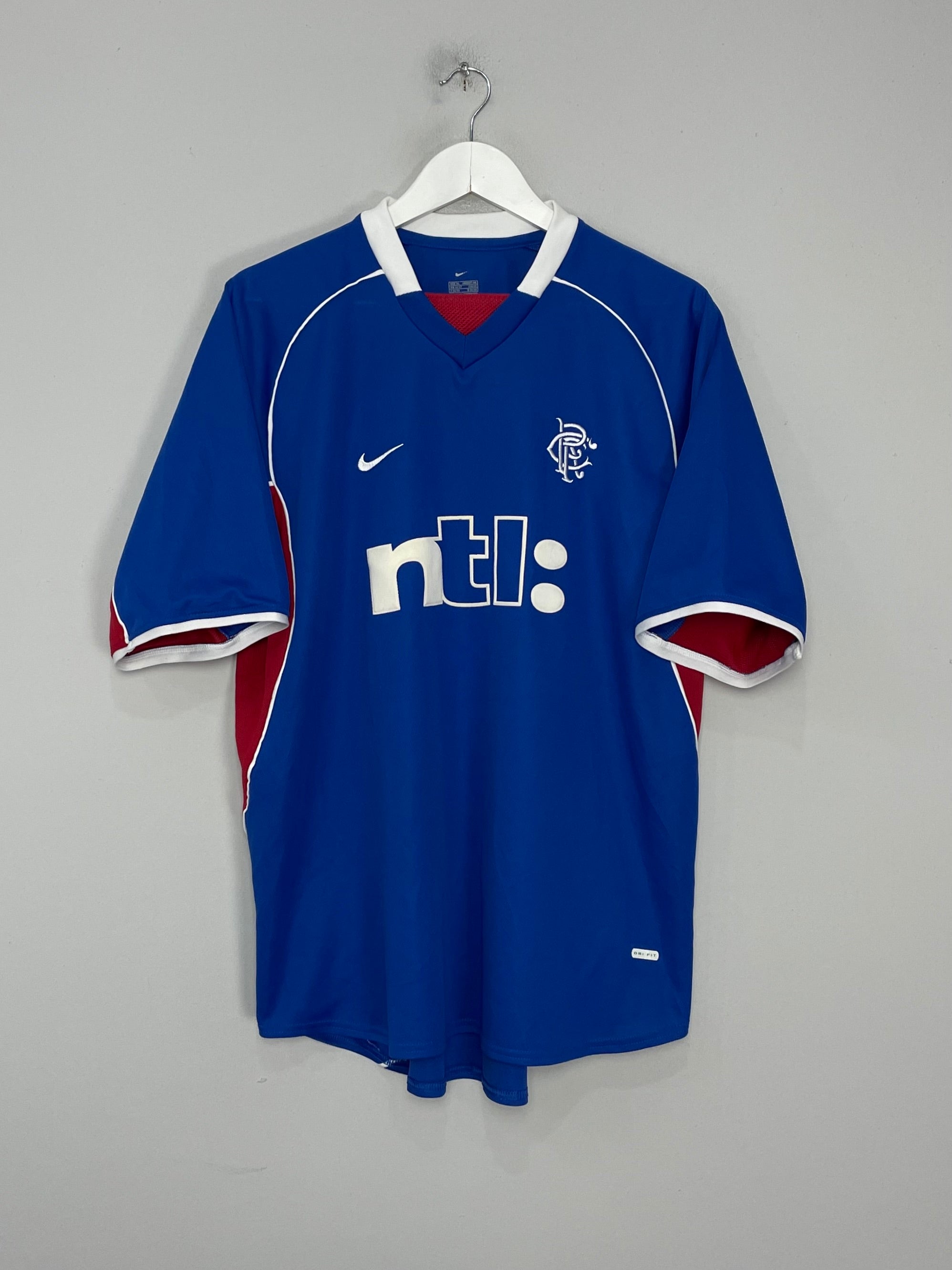 Shop 2001/02 RANGERS HOME SHIRT (XL) NIKE, classic football shirts, vintage football shirts & retro soccer jerseys at Cult Kits