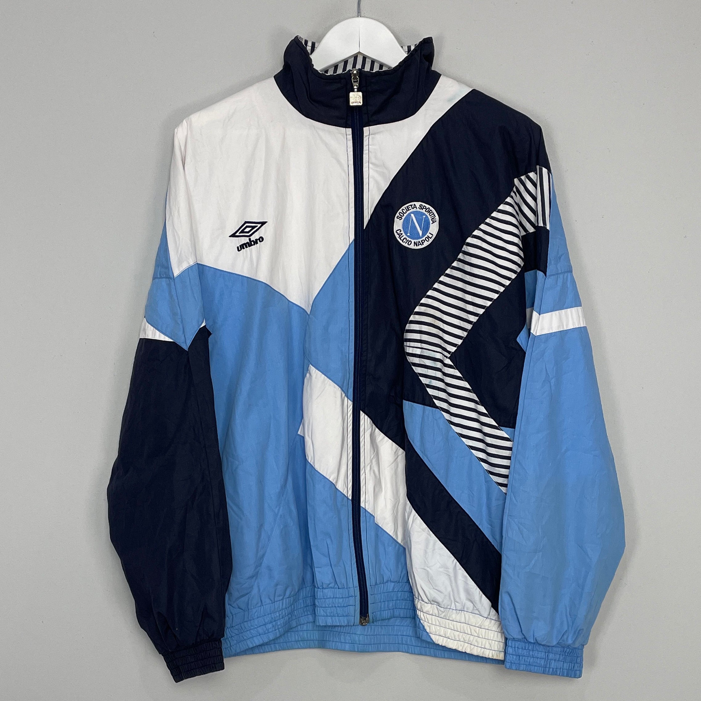 Shop 1993/94 NAPOLI TRACK JACKET (M) UMBRO, classic football shirts, vintage football shirts & retro soccer jerseys at Cult Kits