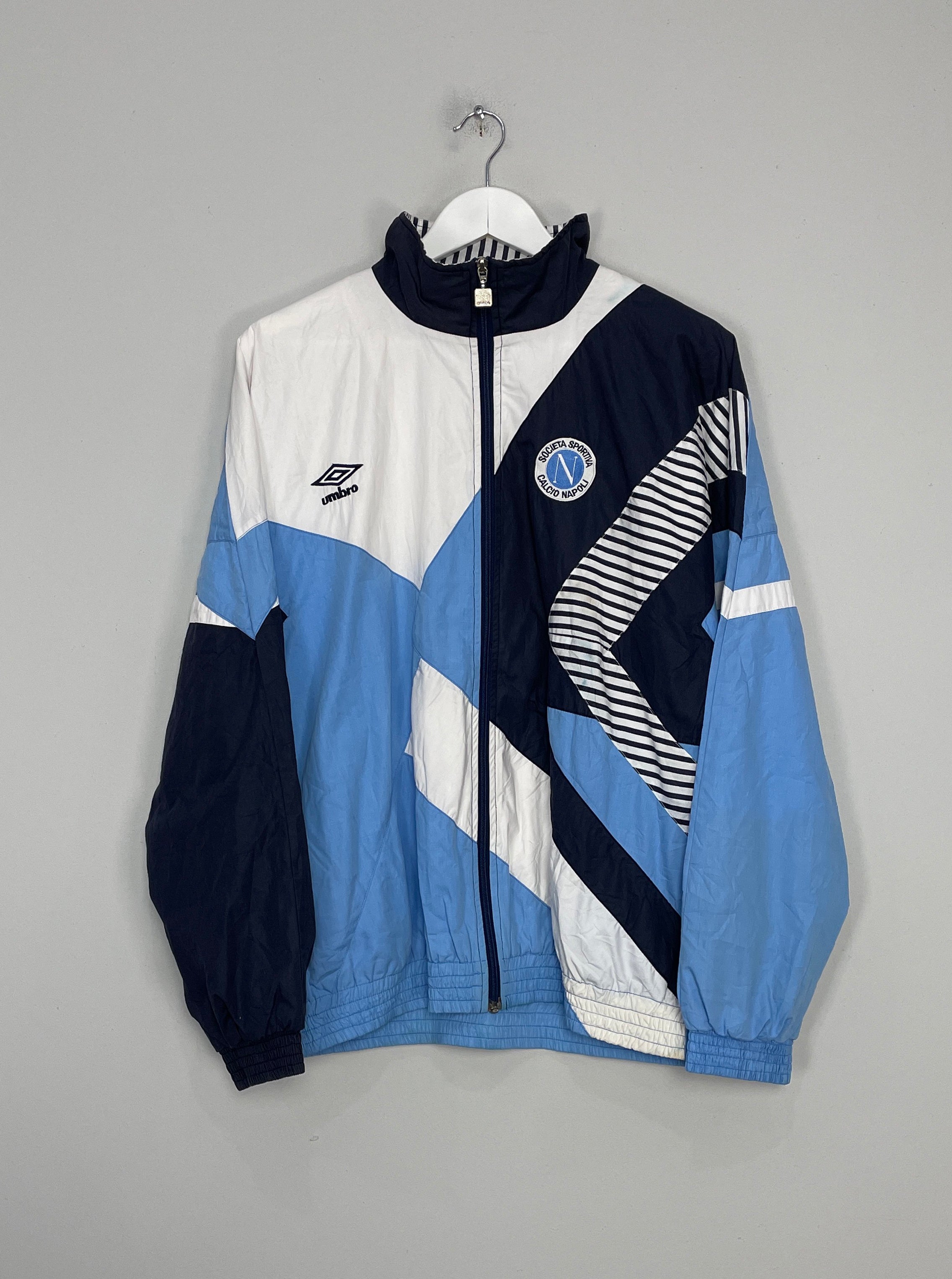 Shop 1993/94 NAPOLI TRACK JACKET (M) UMBRO, classic football shirts, vintage football shirts & retro soccer jerseys at Cult Kits