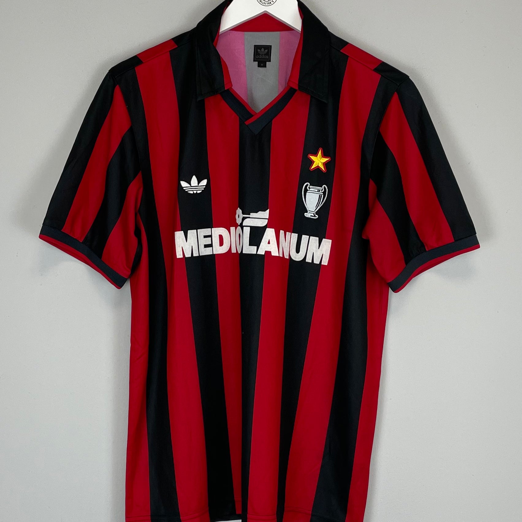 Shop 1990/91 AC MILAN ADIDAS ORIGINALS HOME SHIRT (M), classic football shirts, vintage football shirts & retro soccer jerseys at Cult Kits