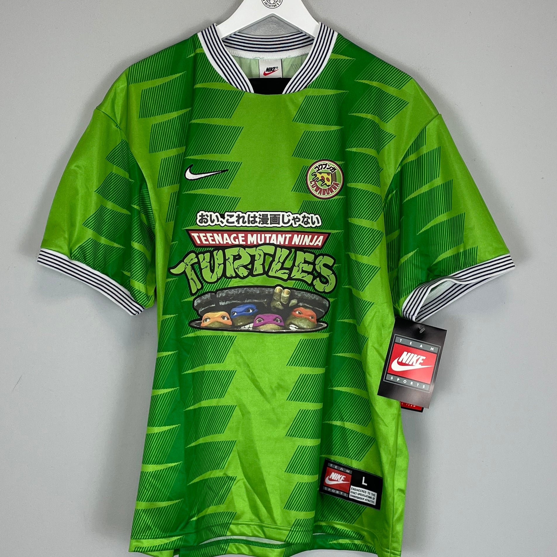 Shop 1998/99 CULT KITS X TURTLES JAPANESE MOVIE MASHUP (L) NIKE, classic football shirts, vintage football shirts & retro soccer jerseys at Cult Kits