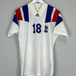 Shop 1992/94 FRANCE CANTONA #18 AWAY SHIRT (S) ADIDAS, classic football shirts, vintage football shirts & retro soccer jerseys at Cult Kits