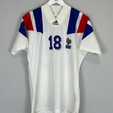 Shop 1992/94 FRANCE CANTONA #18 AWAY SHIRT (S) ADIDAS, classic football shirts, vintage football shirts & retro soccer jerseys at Cult Kits